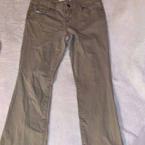 khaki jean dress pants flare bottom